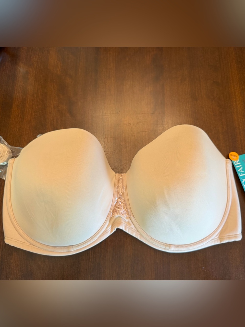 NWT Vanity Fair Beauty Back Full Figure Strapless Underwire Bra SZ 44DD Beige